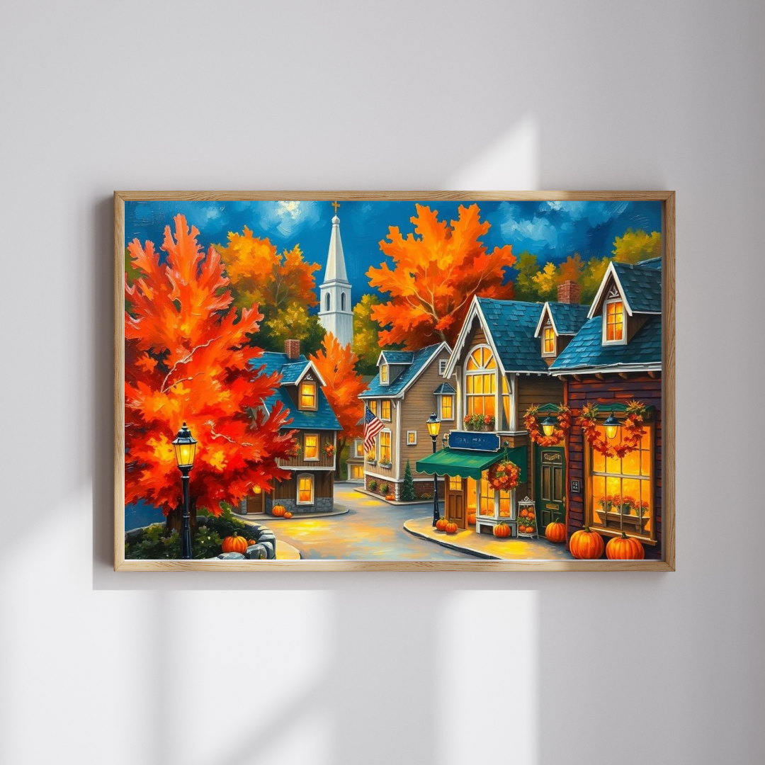 New England Village Jigsaw Puzzle Autumn, Thanksgiving Activity, Mindful Hobby, Family Fun Game, Fall Gift, Seasonal Indoor Entertainment Puzzle The Puzzle Chest