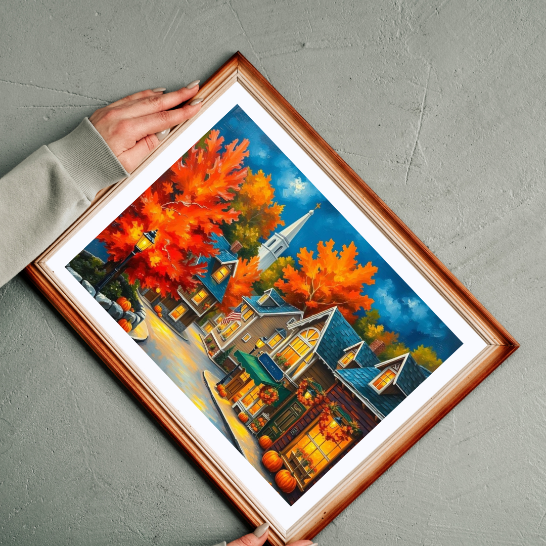 New England Village Jigsaw Puzzle Autumn, Thanksgiving Activity, Mindful Hobby, Family Fun Game, Fall Gift, Seasonal Indoor Entertainment Puzzle The Puzzle Chest