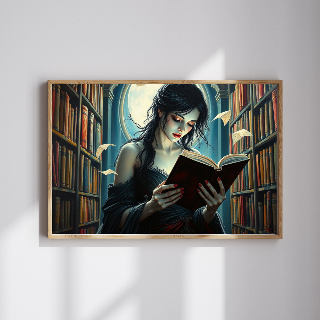 The Poet's Muse Jigsaw Puzzle, Spectral Woman Reading in Library, Gothic Puzzle, Dark Fantasy Puzzle, Mystical Book Lover Gift for Friend Puzzle The Puzzle Chest