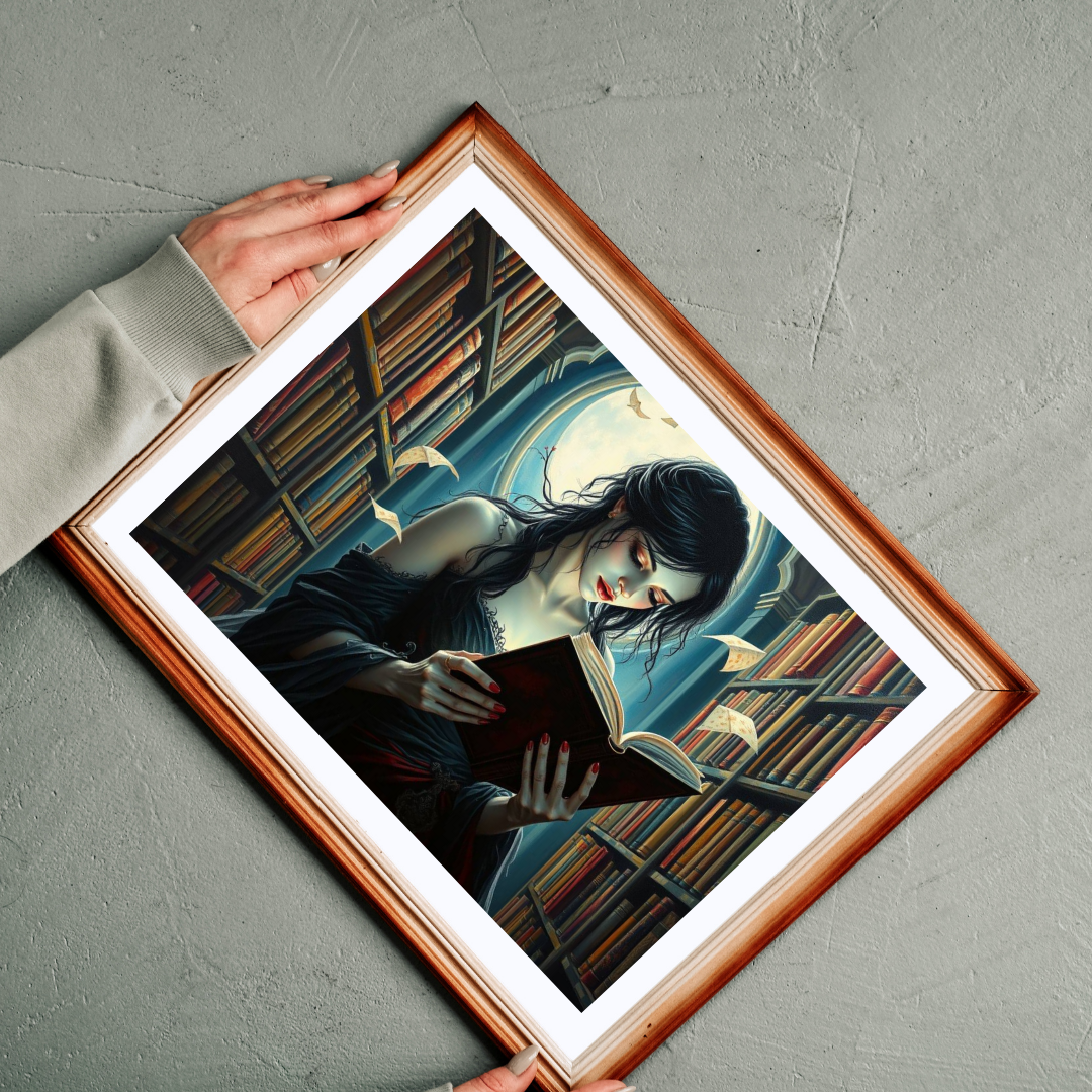 The Poet's Muse Jigsaw Puzzle, Spectral Woman Reading in Library, Gothic Puzzle, Dark Fantasy Puzzle, Mystical Book Lover Gift for Friend Puzzle The Puzzle Chest