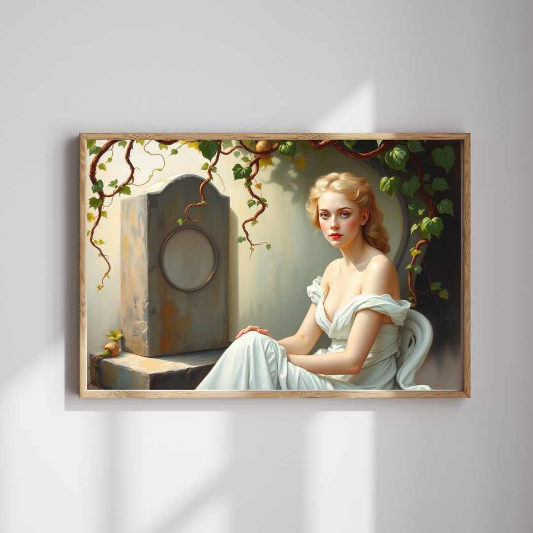 Mourner's Vigil Gothic Jigsaw Puzzle - Woman at Cemetery, Gothic Art Print, Dark Romantic Fantasy Gift for Art Lovers and Puzzle Collectors Puzzle The Puzzle Chest