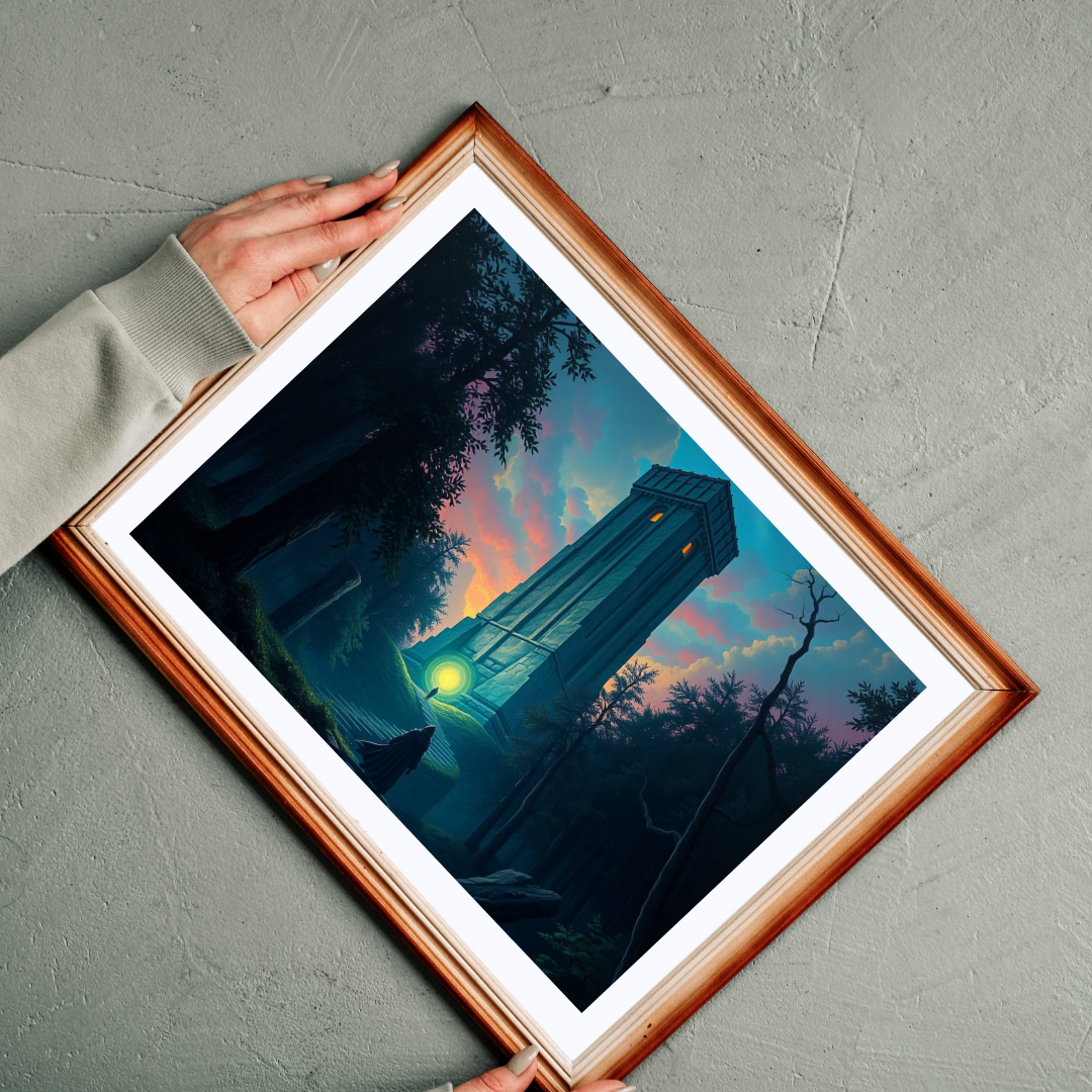 The Seeker Jigsaw Puzzle for Adults - Mystical Tower in Twilight Forest, Gothic Puzzle, Gothic Art Print, Dark Fantasy Gift for Puzzle Lover Puzzle The Puzzle Chest