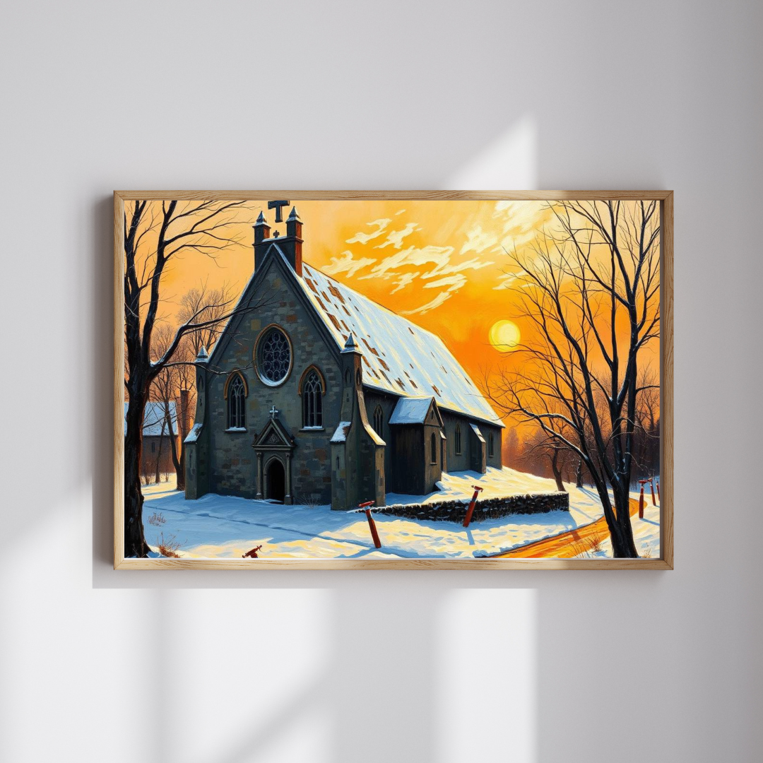 Twilight Cathedral Jigsaw Puzzle - Mystical Winter Chapel, Gothic Art Print, Dark Fantasy Art Gift for Puzzle Enthusiasts, Holiday Activity Puzzle The Puzzle Chest
