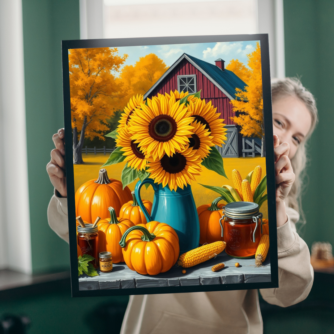 Golden Harvest Glow Sunflower Jigsaw Puzzle, Country Farm Scene for Adults and Families, Autumn Activity, Gift for Puzzle Lovers Puzzle The Puzzle Chest