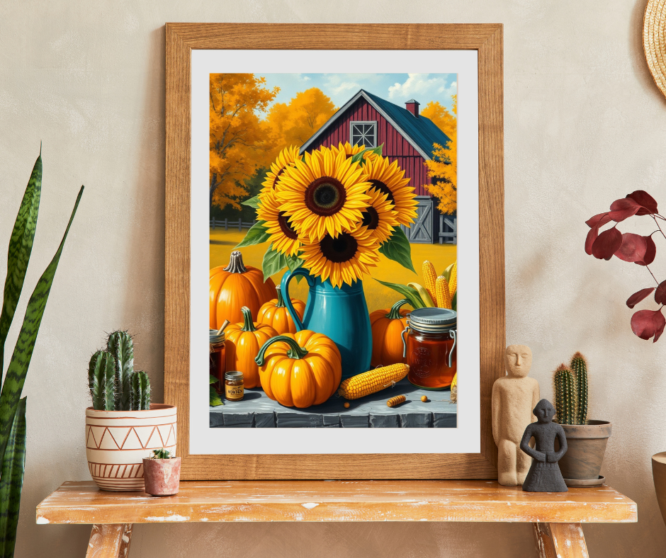 Golden Harvest Glow Sunflower Jigsaw Puzzle, Country Farm Scene for Adults and Families, Autumn Activity, Gift for Puzzle Lovers Puzzle The Puzzle Chest