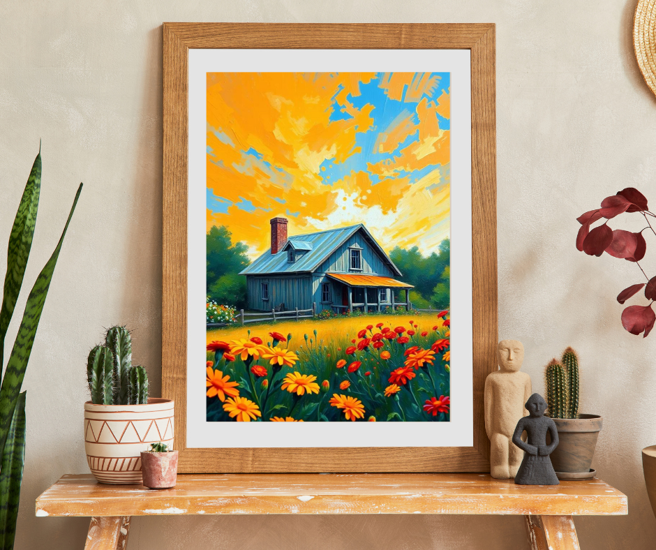 Sunset Bloom Farmhouse Puzzle – 1000 Piece Jigsaw, Rustic House and Garden Scene, Summer Puzzle for Adults, Country Home Decor Gift Idea Puzzle The Puzzle Chest