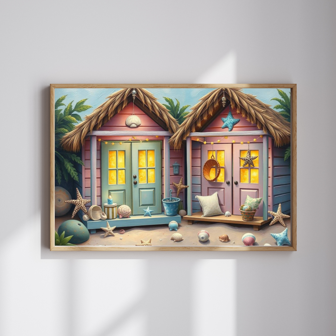 Seaside Charm Jigsaw Puzzle - Pastel Beach Huts, 110/252/520/1014-Piece Summer Vibes Beach House Puzzle for Fun, Gifts, Mental Stimulation Puzzle The Puzzle Chest