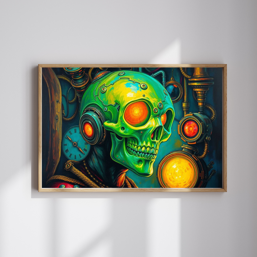 Neon Machina Jigsaw Puzzle, Steampunk Skull Puzzle, 110-1014 Piece Unique Gift for Family, Friends, Party Activity, Halloween Brain Teaser Puzzle The Puzzle Chest