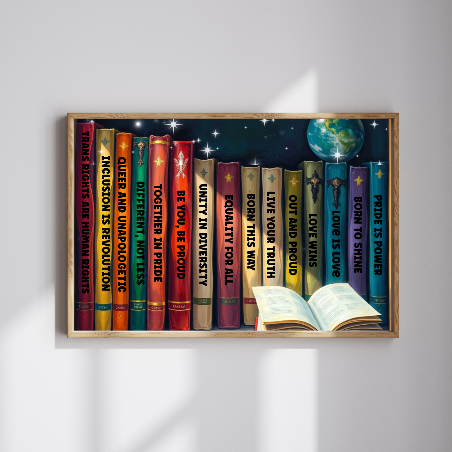 Stories of Pride Jigsaw Puzzle - A Cosmic Bookshelf of Love and Identity, Inclusive Diversity Puzzle, LGBTQ+ Puzzle with Inspirational Quotes, Alternative Lifestyle Gift Puzzle The Puzzle Chest