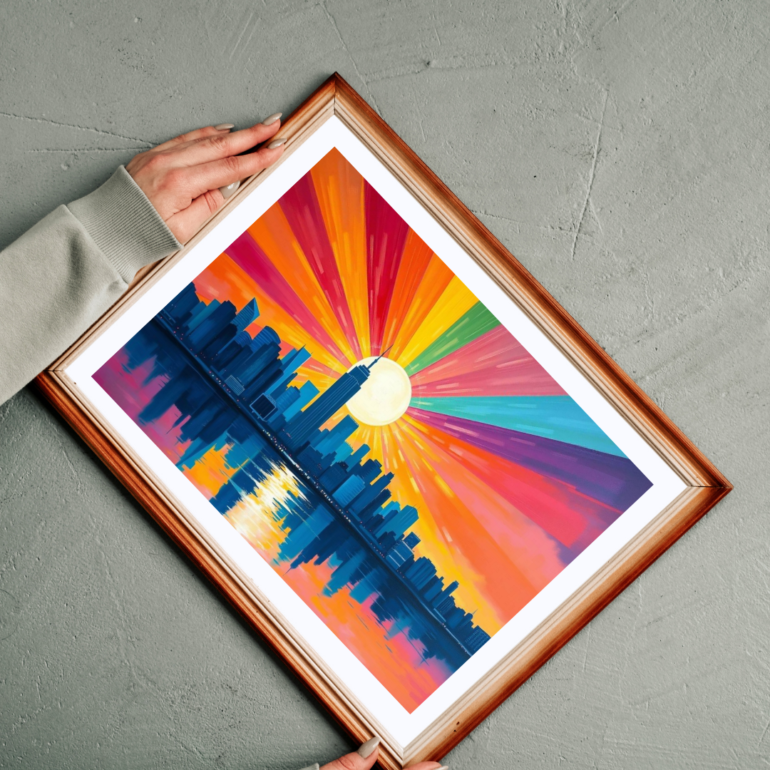 Radiant Horizon Jigsaw Puzzle, Rainbow Pride Puzzle, Colorful City Sunset Puzzle, Pride Month Gift for Friend, Solo Fun or Family Activity Puzzle The Puzzle Chest