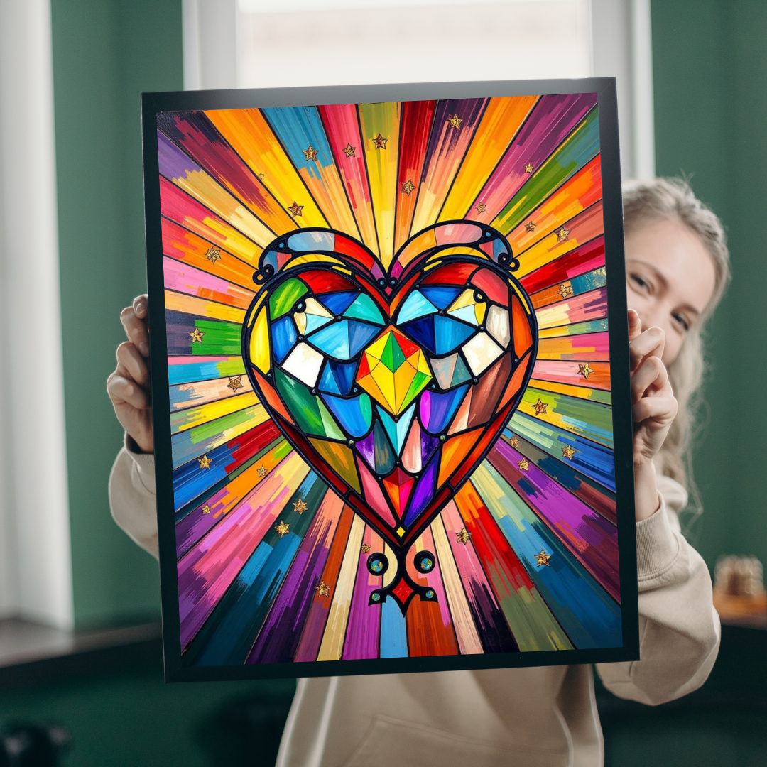Prism of Love Jigsaw Puzzle, Stained Glass Style Art, Rainbow Colors LGBTQ+ Gift for Puzzle Lovers, Fun Family Activity, Mindful Hobby