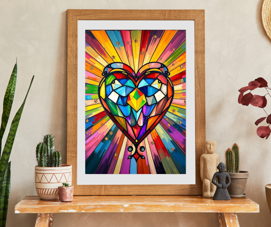Prism of Love Jigsaw Puzzle, Stained Glass Style Art, Rainbow Colors LGBTQ+ Gift for Puzzle Lovers, Fun Family Activity, Mindful Hobby