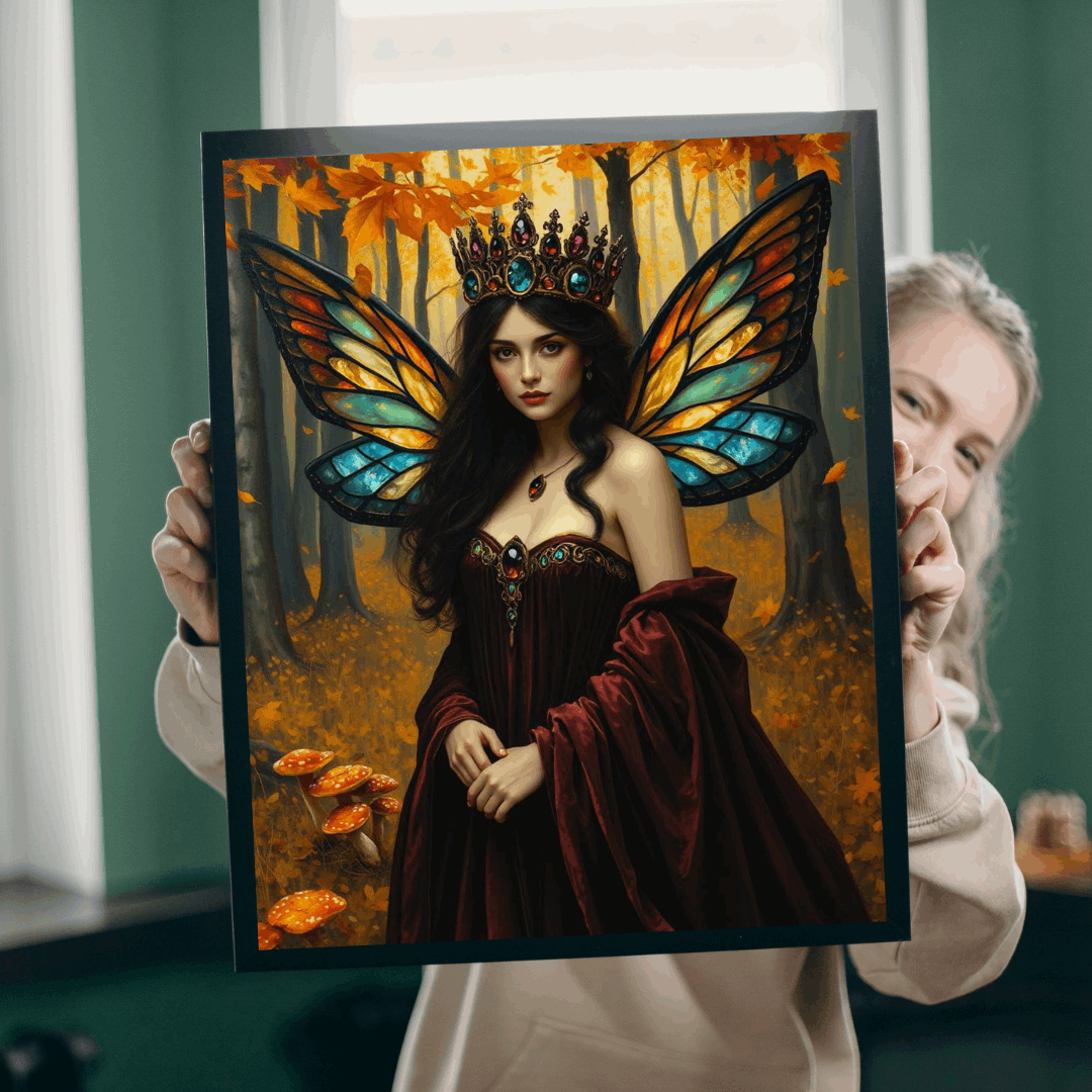 Autumn Crown Fairy Queen Jigsaw Puzzle - Enchanting Artwork, Family Fun, Fantasy Gift for Puzzle Lover, Unique Decor, Mindfulness Activity