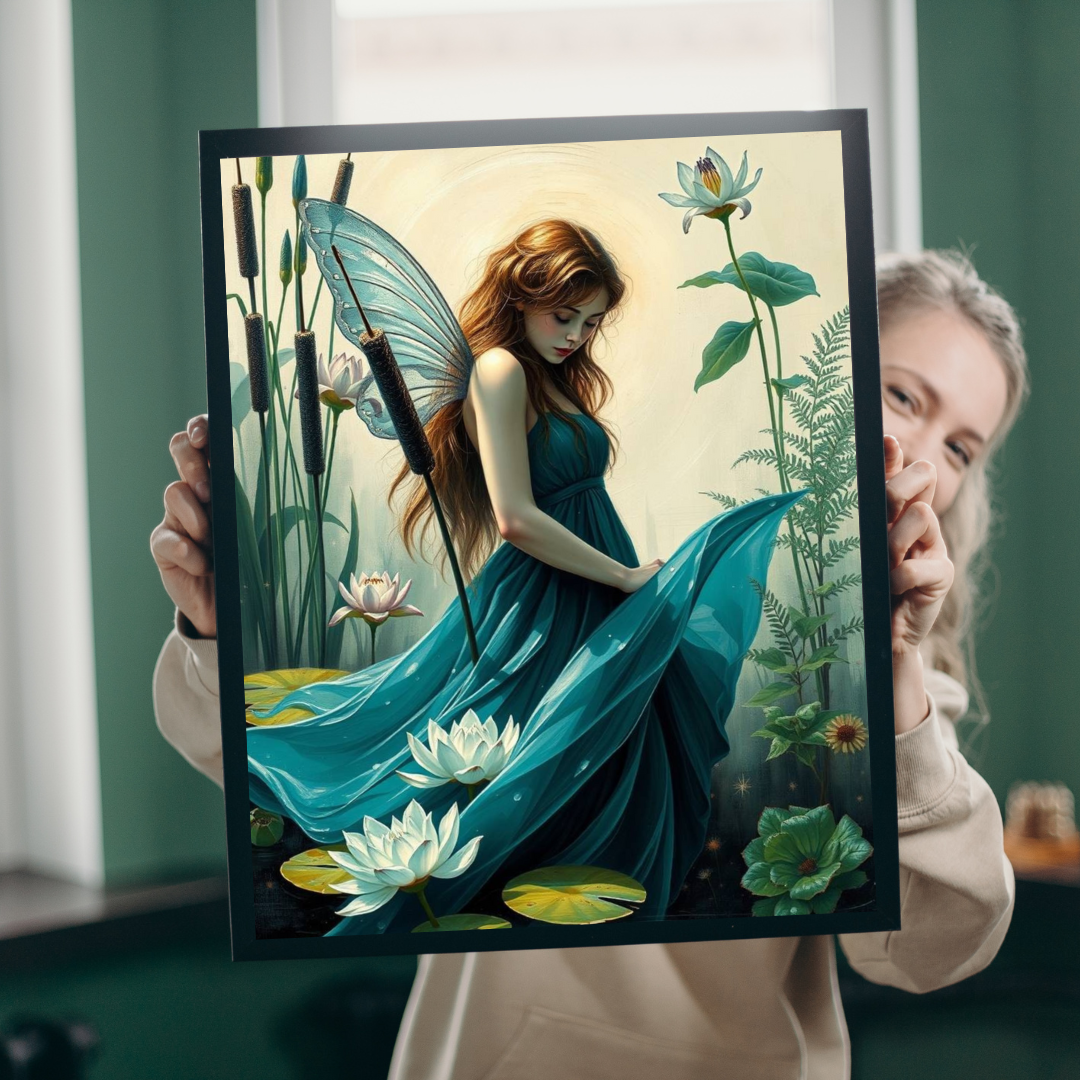 Lily Pond Secrets Fairy Puzzle, 110/252/520/1014-piece Fantasy Art Adult Jigsaw Game, Nature Lover Gift for Friend Holiday Birthday