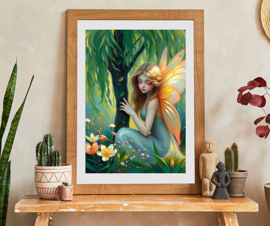 Fairy Under the Willow Jigsaw Puzzle - Enchanting Spring Garden Scene, Perfect for Adult Puzzle Lover, Gift for Friends, Family or Solo Fun