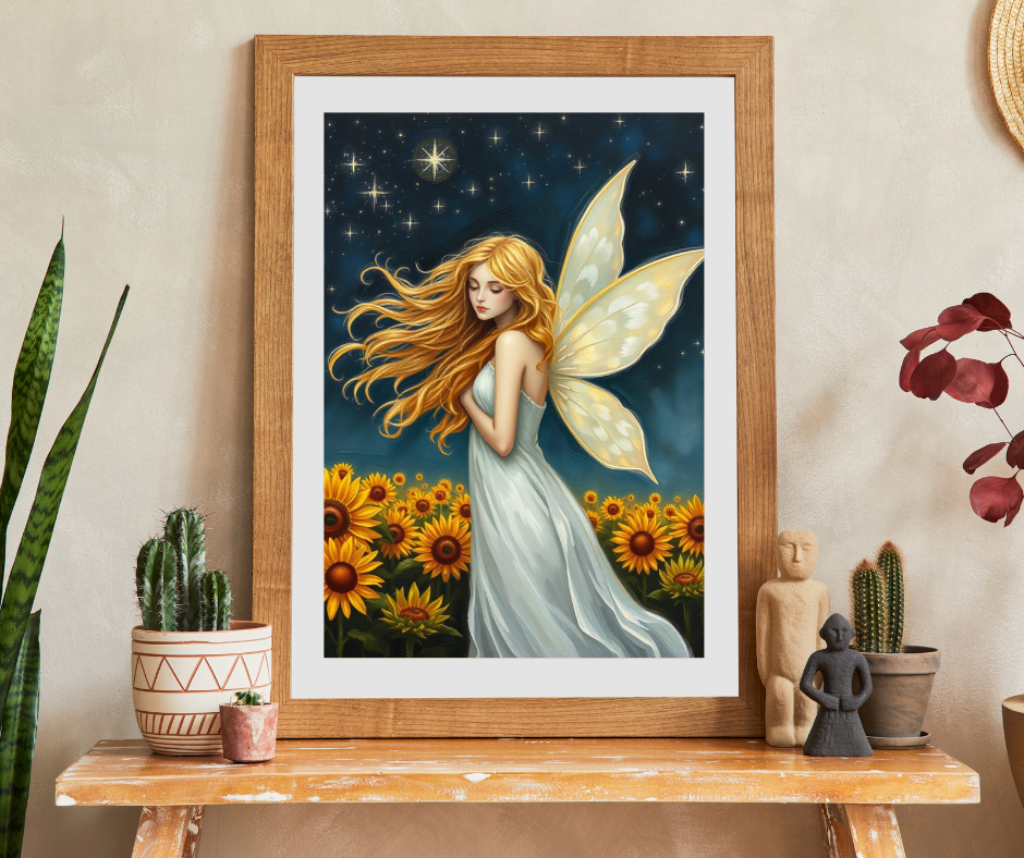 Starry Night Fairy Jigsaw Puzzle - Sunflower Field Under Moonlight Sky 110-1014-Pieces Ideal for Gifts, Family Fun, Cozy Nights, Home Decor