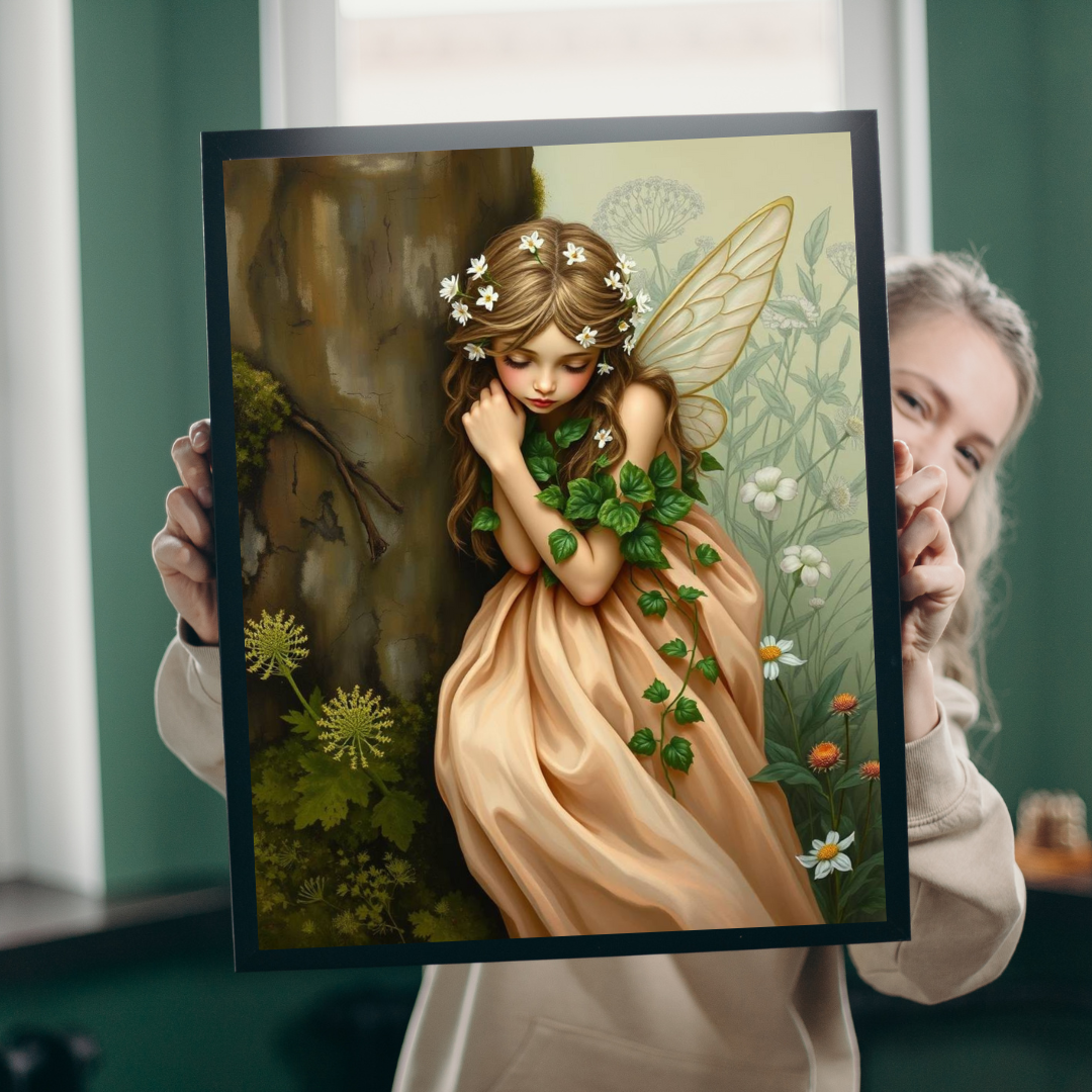Thoughtful Woodland Fairy Puzzle - Peach Gown, Mossy Tree, Forest Scene, 110-1014 Piece Jigsaw Puzzle The Puzzle Chest