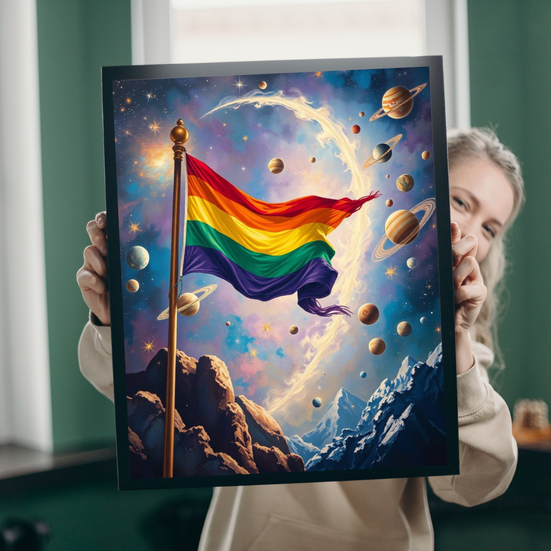 Space Pride Flag Jigsaw Puzzle - 110-1014 Piece LGBTQ+ Gift, Puzzle Enthusiast, Fun Family Activity, Colorful Decor, Inclusive Hobby