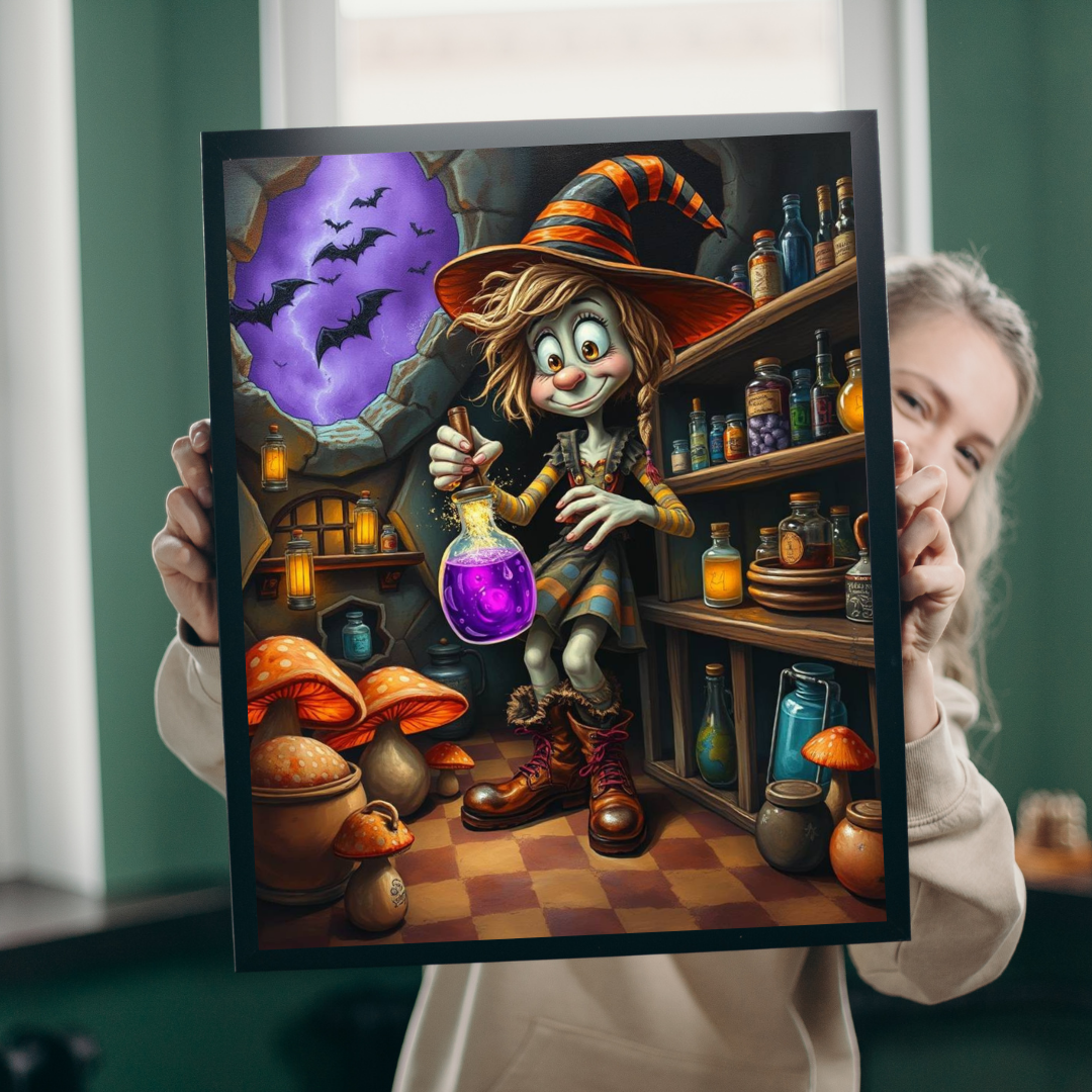 Witchy Potion Jigsaw Puzzle, Halloween Gift for Puzzle Lover, Indoor Adult Mindful Activity, Family or Solo Fun, Seasonal Home Decor