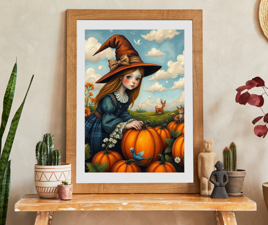 Pumpkin Patch Witch Jigsaw Puzzle - Whimsical Witch Puzzle for All Seasons, Fall Decor, Family Game Night, Halloween Fun, Cozy Home Activity