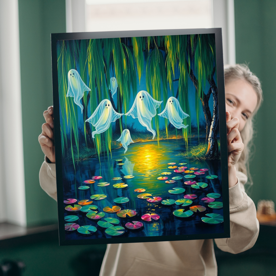 Whispers Through Willows - Mystical Ghosts Puzzle, Puzzle Lover Gift for Friend, Family Game Night, Halloween Fun, 110-1014 Piece Options