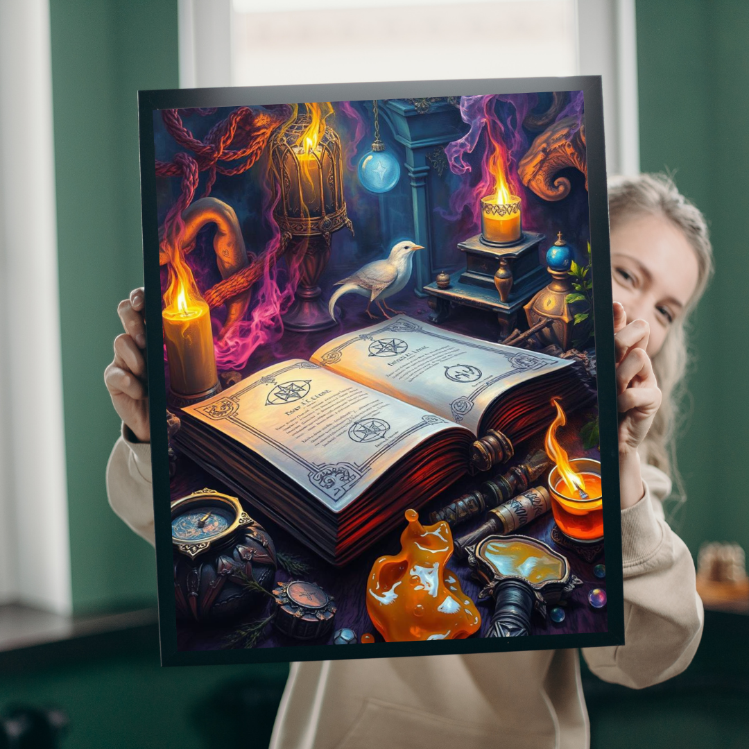 Cursed Ink Ritual - Mystical Spellbook Puzzle, Enchanting Halloween Jigsaw for Puzzle Lover Gothic Gift for Friend, Game Night, Brain Teaser