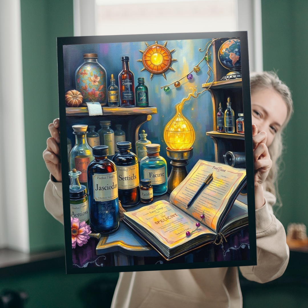 Enchanting Potion Store Jigsaw Puzzle - 110, 252, 520 pcs, Halloween Family Activity, Gothic Gift for Puzzle Lovers, Fantasy Art Enthusiasts