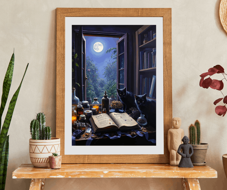 Alchemy in Bloom Jigsaw Puzzle - Mystical Moonlight Cat Puzzle, Enchanting 110-520 piece Game Ideal for Cozy Night In, Gift for Puzzle Lover