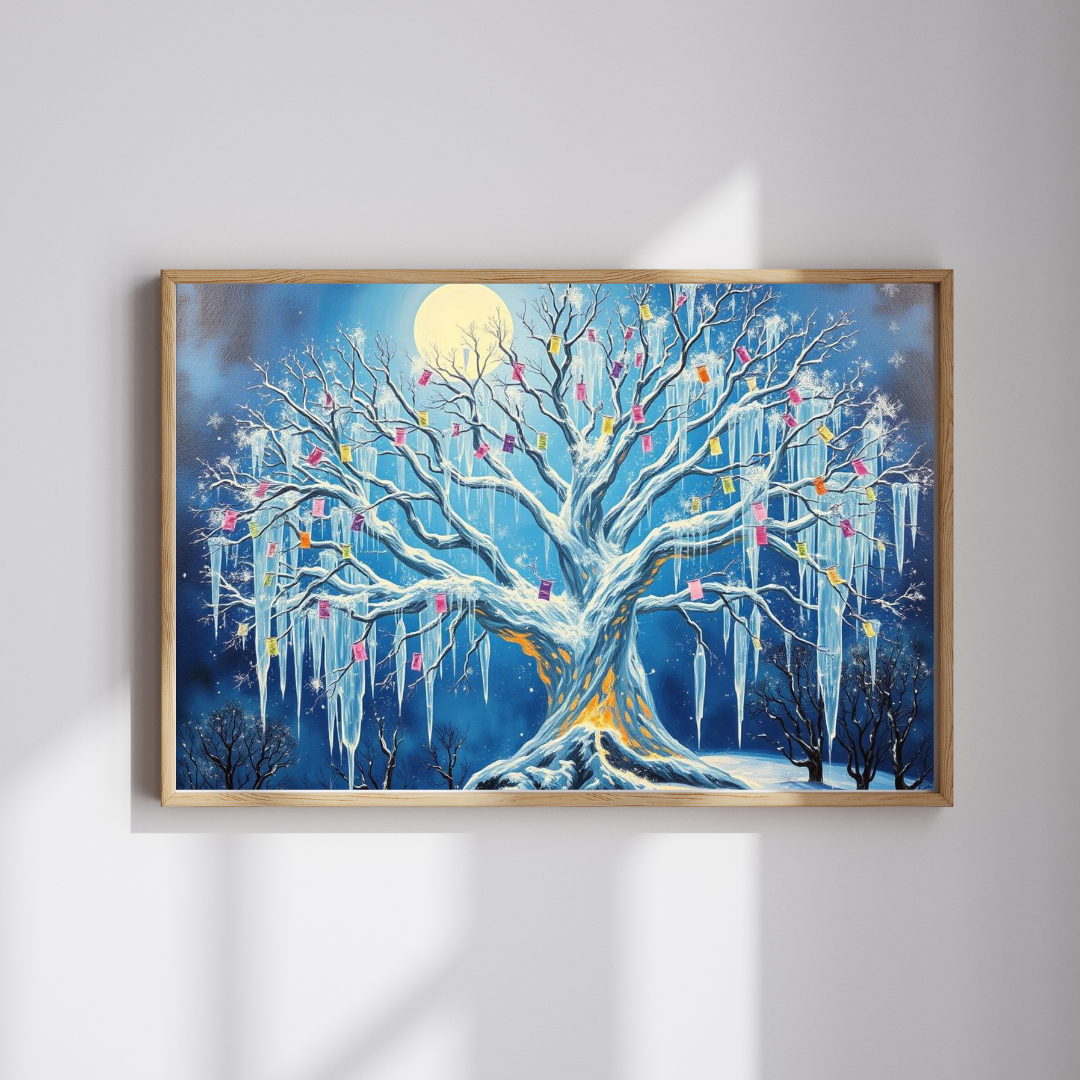 Winter Tree of Wishes Jigsaw Puzzle, 110-1014 Piece Holiday Gift for Friend, Family Activity, Christmas Winter Scene Cozy Home Entertainment