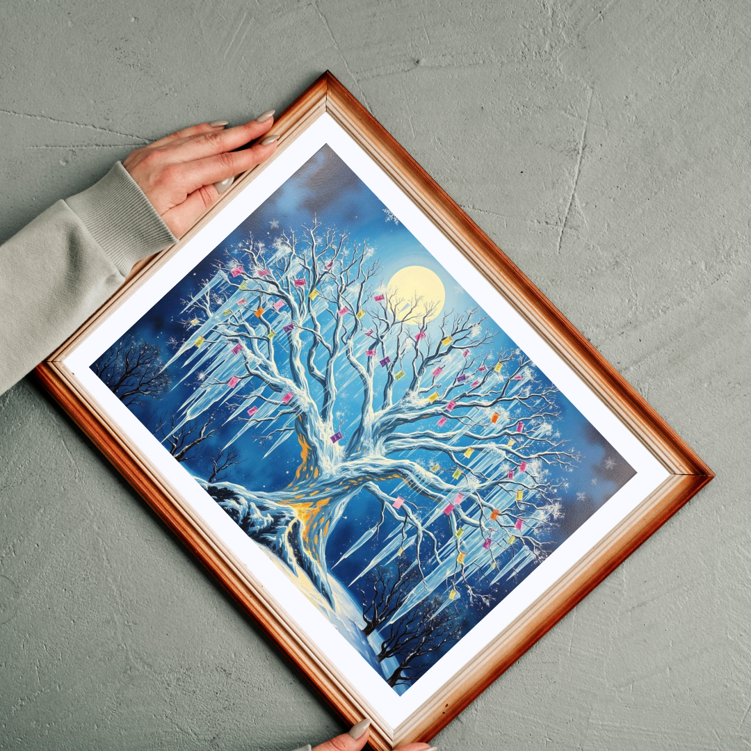 Winter Tree of Wishes Jigsaw Puzzle, 110-1014 Piece Holiday Gift for Friend, Family Activity, Christmas Winter Scene Cozy Home Entertainment