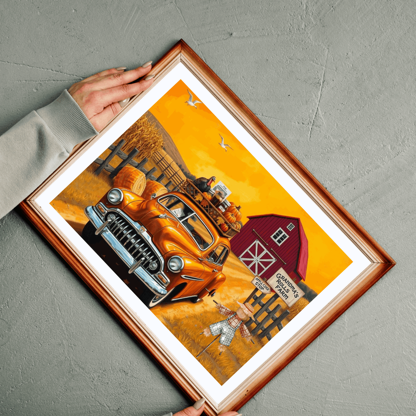 Autumn Farm Vintage Car Puzzle - 110, 252, 520, 1014-piece, Family Game, Fall Holiday Birthday Gift for Car Lovers, Puzzle Enthusiasts Puzzle The Puzzle Chest