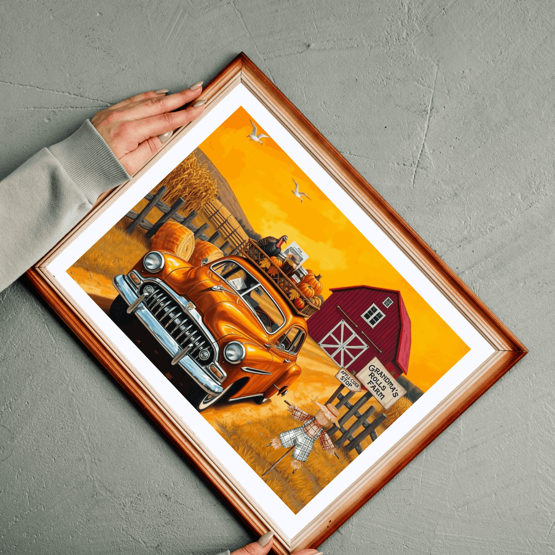 Autumn Farm Vintage Car Puzzle - 110, 252, 520, 1014-piece, Family Game, Fall Holiday Birthday Gift for Car Lovers, Puzzle Enthusiasts Puzzle The Puzzle Chest