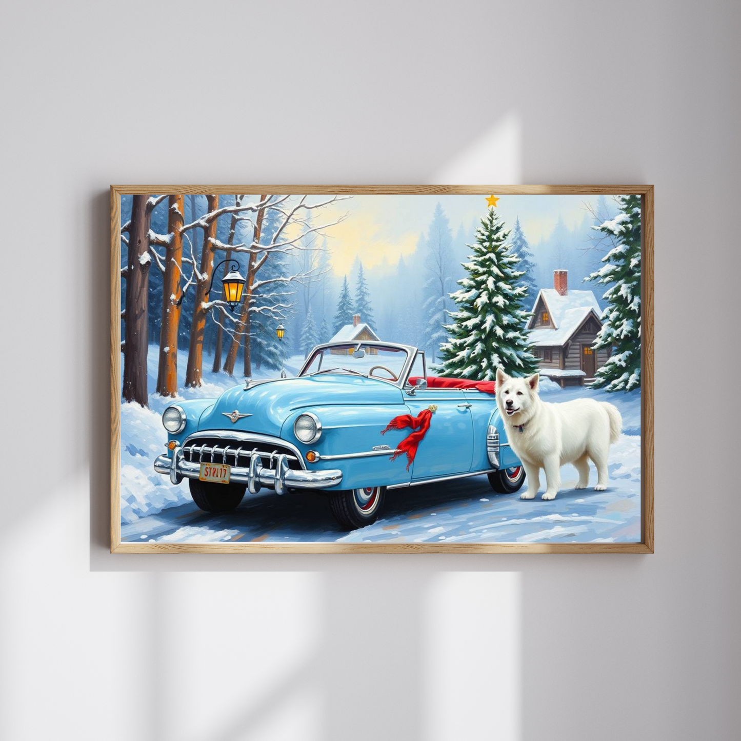Evergreen Lane Jigsaw Puzzle - Vintage Car and Dog Scene, Holiday Gift for Friends, Family Activity, Christmas Cozy Indoor Fun Art Piece Puzzle The Puzzle Chest