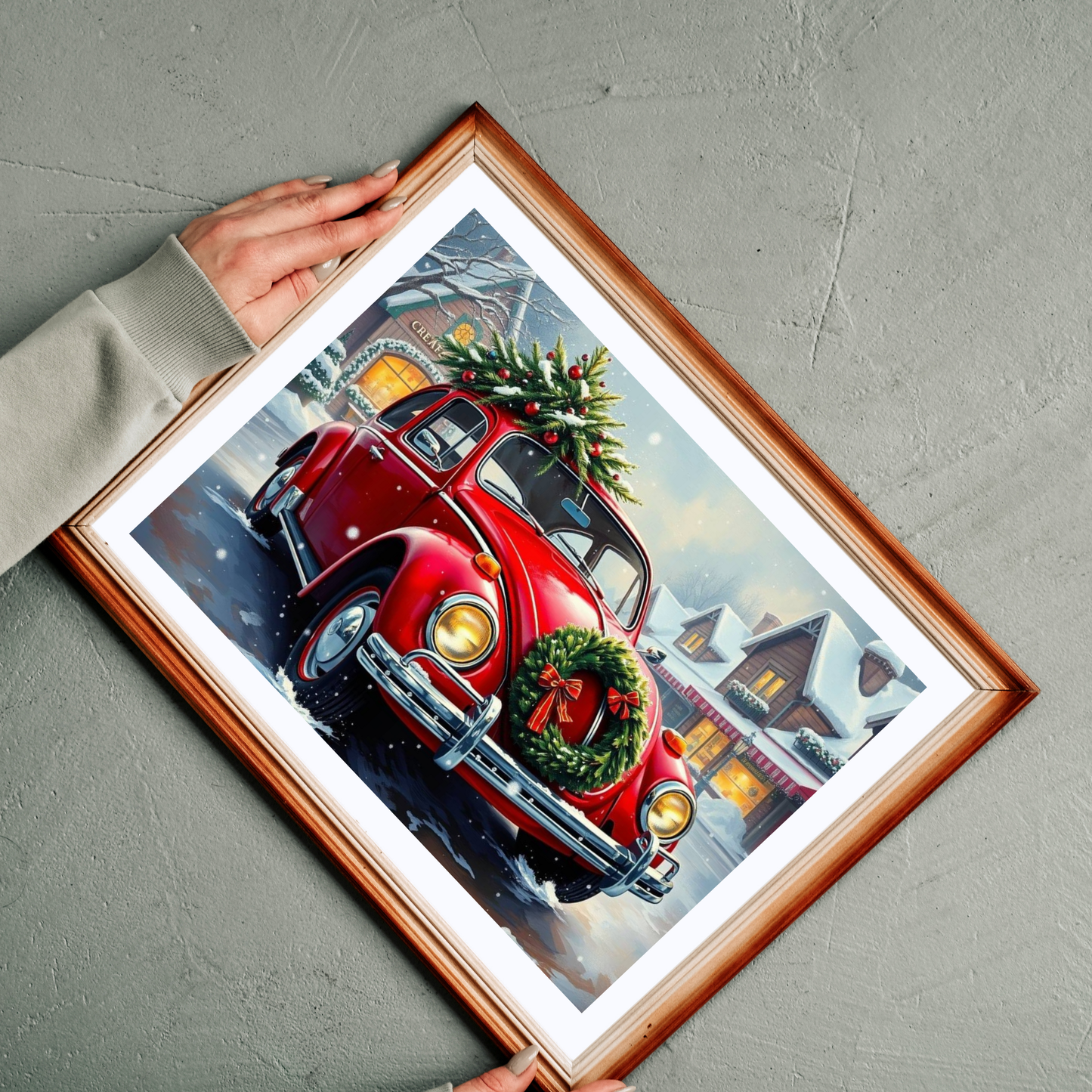 Winter Wonderland Jigsaw Puzzle - Christmas Vintage Car Theme, Retro Auto Holiday Gift for Families, Solo Winter Fun, 110-1014 Piece