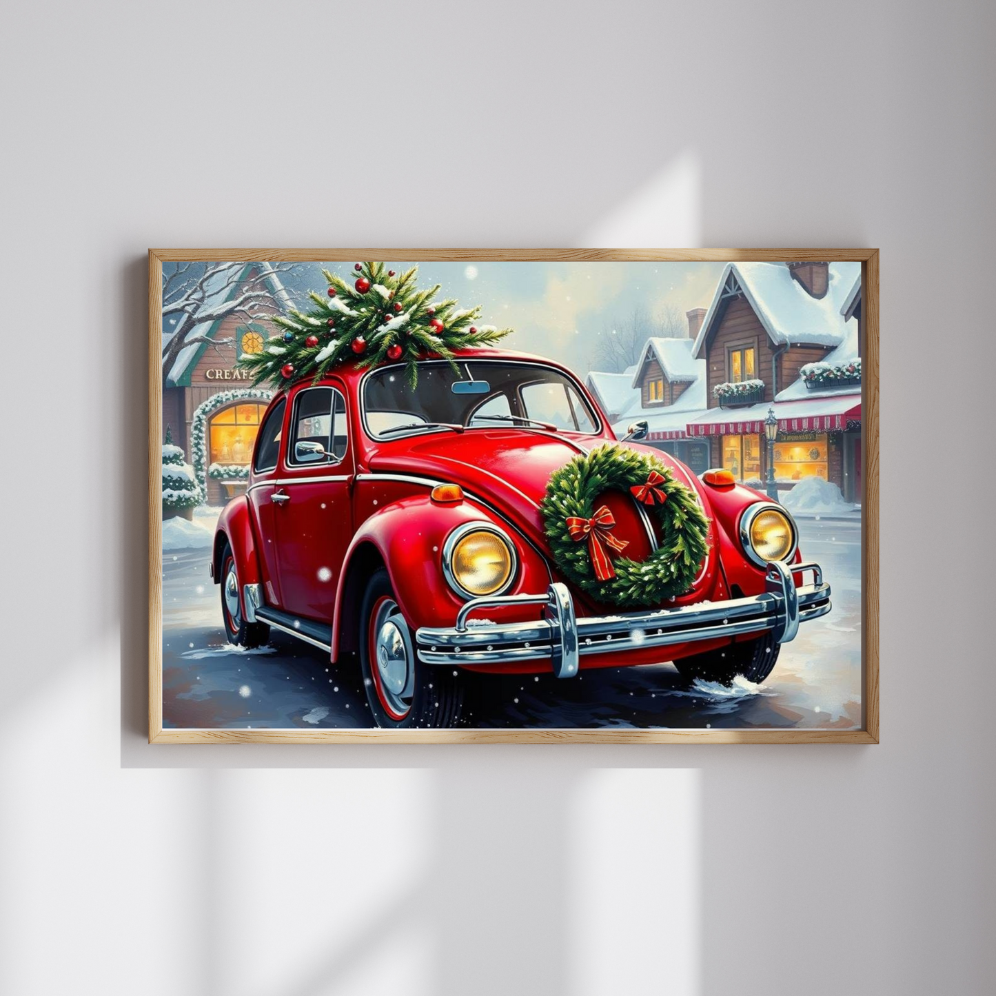 Winter Wonderland Jigsaw Puzzle - Christmas Vintage Car Theme, Retro Auto Holiday Gift for Families, Solo Winter Fun, 110-1014 Piece