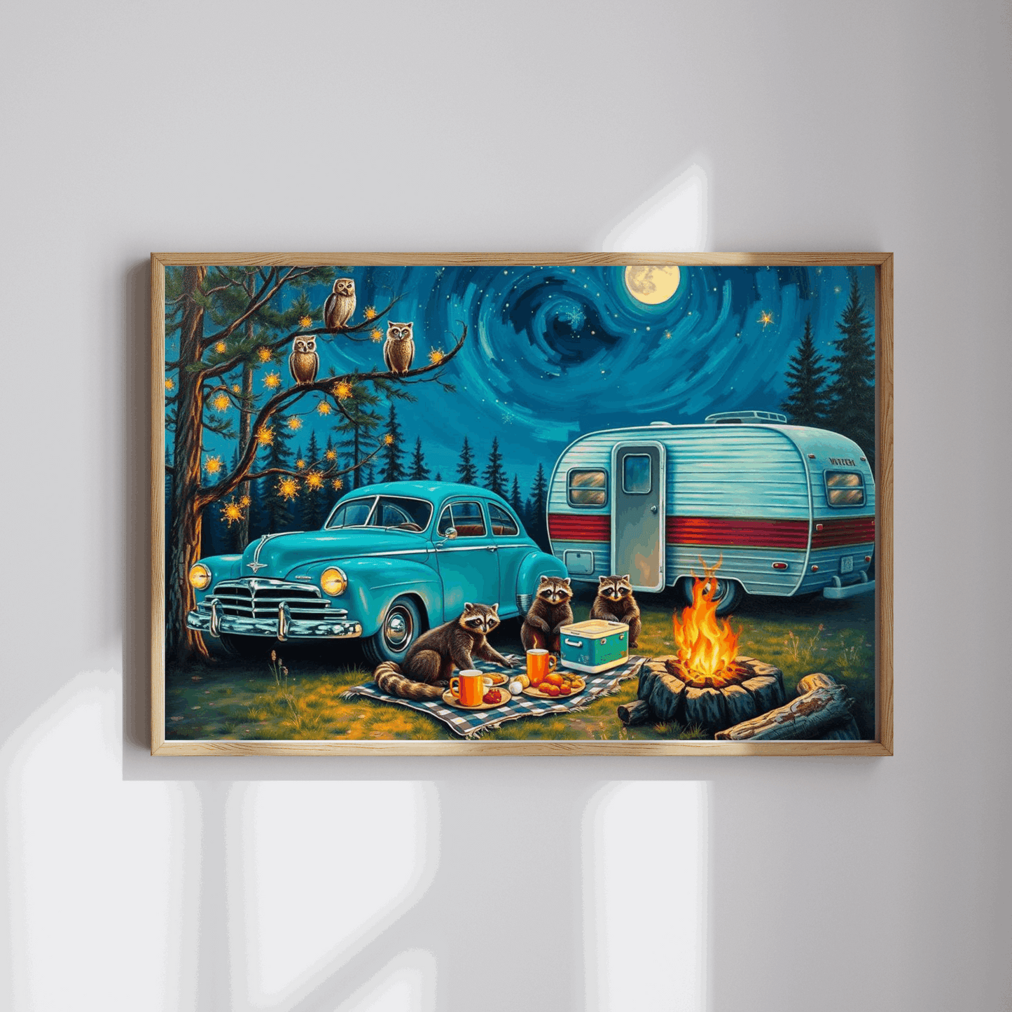 Cozy Camping Jigsaw Puzzle with Raccoons and Owls, Solo Fun or Family Game, Nature Vibes, Holiday Birthday Gift for Friends, 110-1014-piece Puzzle The Puzzle Chest