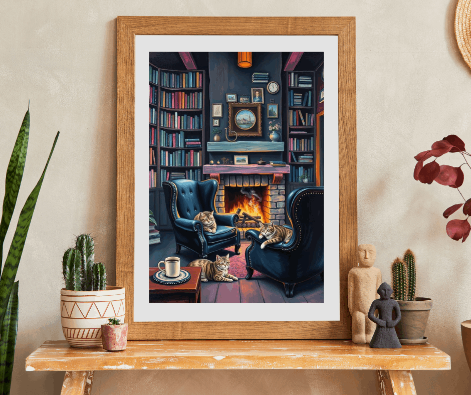 Cozy Cat-Themed Reading Room Puzzle - Home Library Jigsaw Game Perfect for Cat Lovers, Family Fun, Bookish Gift Idea, Quiet Leisure Activity Puzzle The Puzzle Chest