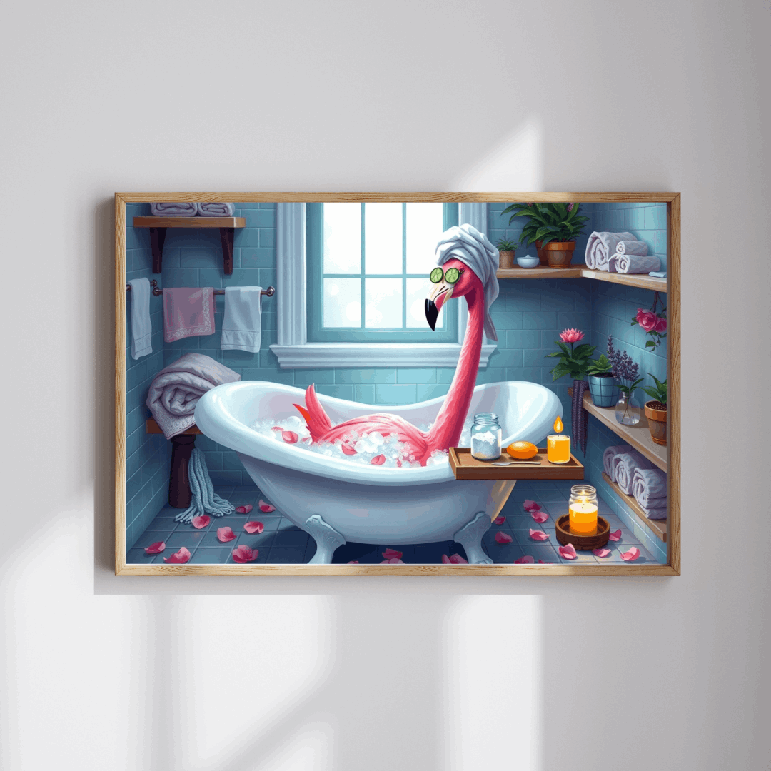 Flamingo Puzzle - 110, 252, 520, 1014-piece, Spa Vibes, Holiday Birthday Gift for Flamingo Lovers, Family Activity, Home Decor, Puzzle Night