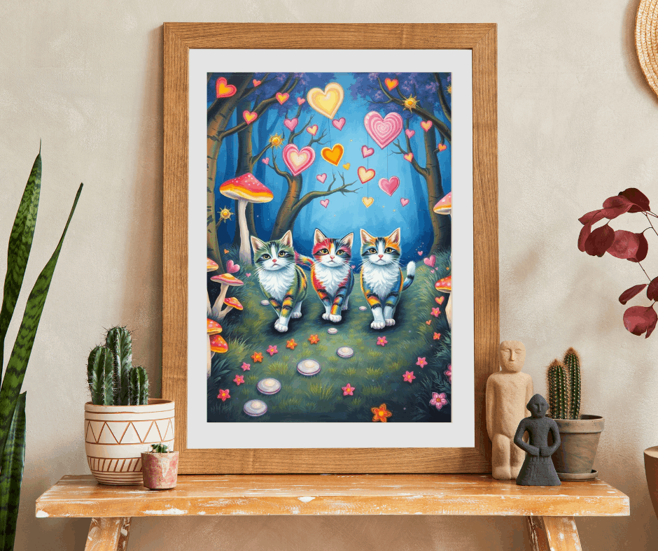 Cat Lovers Puzzle with Colorful Hearts, Perfect Gift for Cat Enthusiasts Puzzle The Puzzle Chest
