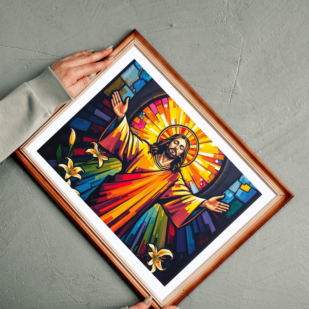 Radiant Jesus Puzzle - Colorful Religious Jigsaw, Inspirational Artwork Ideal Gift for Faith, Family Gatherings, and Spiritual Celebrations
