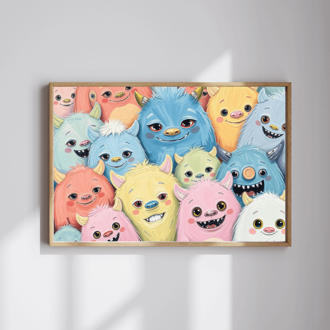 Cute Monster Collage Jigsaw Puzzle, Halloween Puzzle for Adults