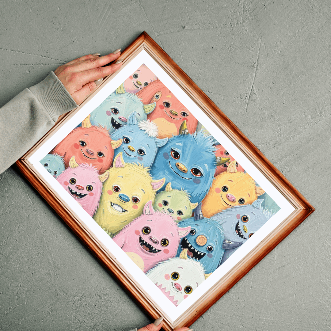 Cute Monster Collage Jigsaw Puzzle, Halloween Puzzle for Adults