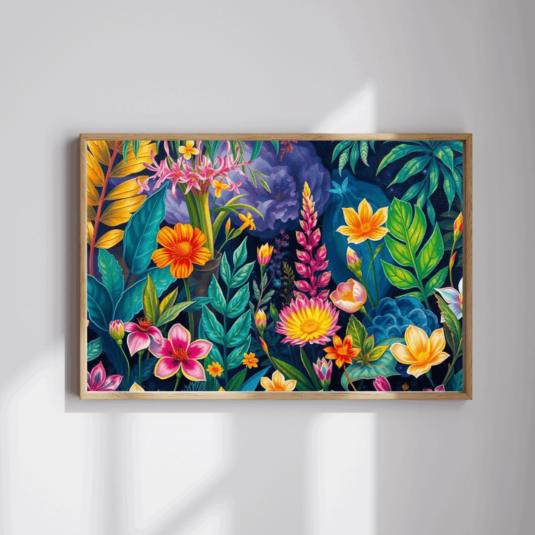 Twilight Garden Floral Jigsaw Puzzle - 110, 252, 520, 1014-piece Mystic Flower Puzzle