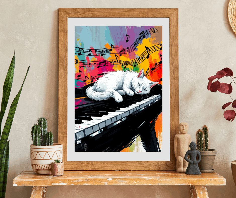 Musical Cat Jigsaw Puzzle - Cat Sleeping on Piano, Animal Lover Puzzle for Adults Puzzle The Puzzle Chest
