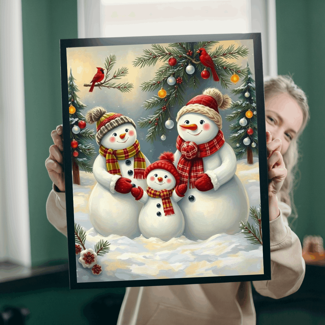 Snowman Family Jigsaw Puzzle for Adults, 110/252/520/1014-piece Christmas Puzzle
