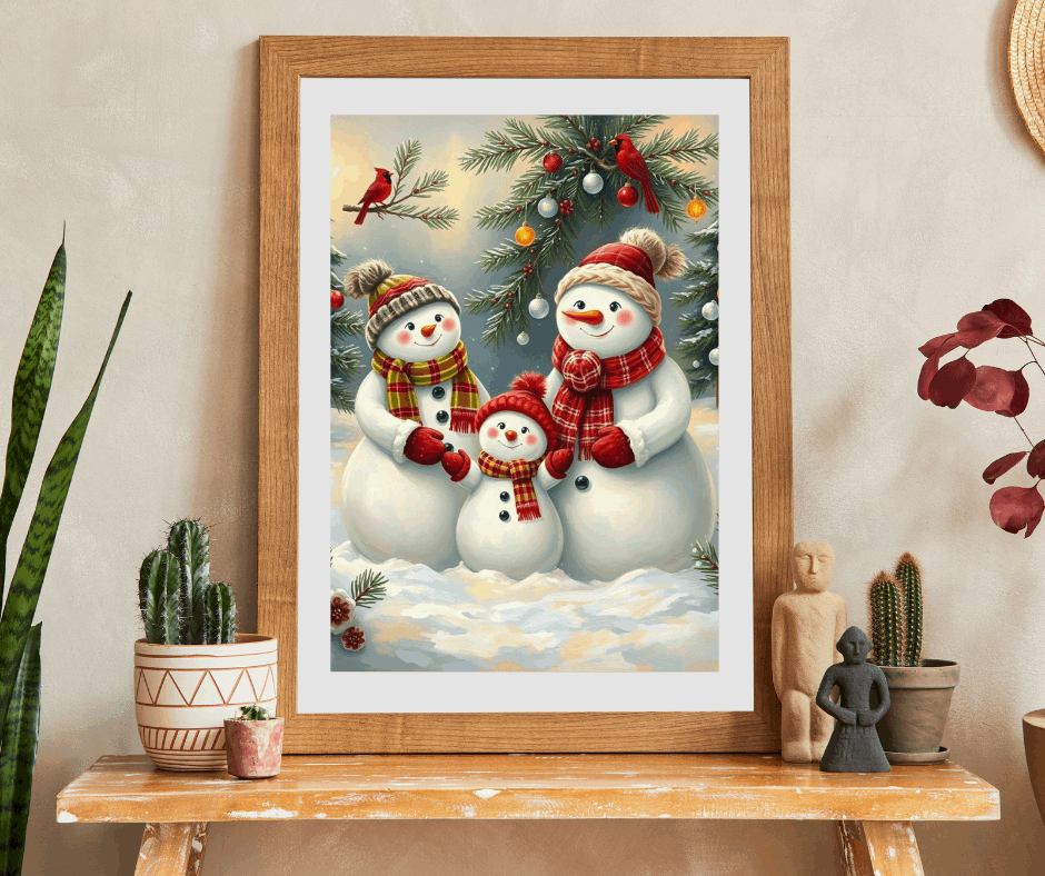 Snowman Family Jigsaw Puzzle for Adults, 110/252/520/1014-piece Christmas Puzzle