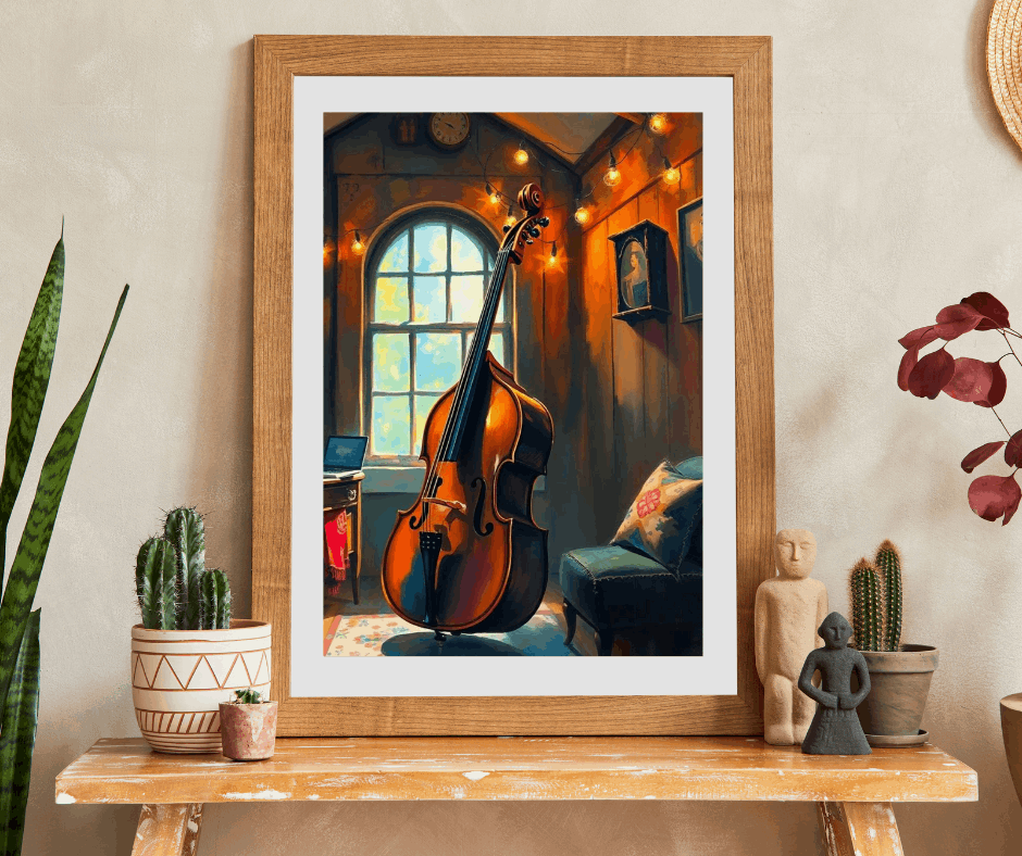 Cello and Tea Time Jigsaw Puzzle - Music Instrument Theme, Musical Puzzle Gift for Musician, Music Lover and Teacher, Birthday or Holiday
