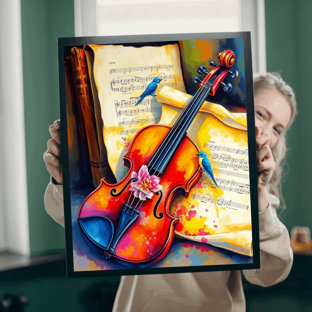 Violin Music Sheets Jigsaw Puzzle - Vintage Style Art, Gift for Musician, Music Teacher & Violin Lover, Brain Teaser, Fun Family Game Night