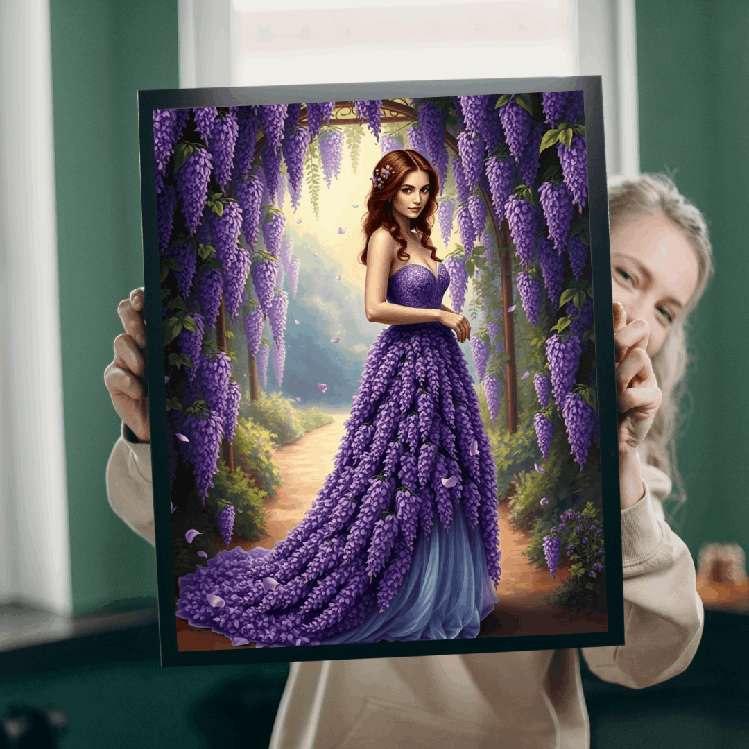 Lady of the Wisteria Arch - Dreamy Floral Garden Jigsaw Puzzle, Floral Puzzle Gift for Flower Lover