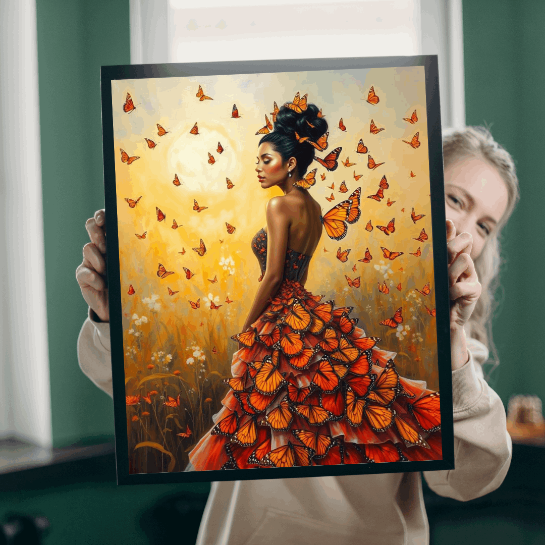 Lady of the Monarch Meadow - Butterfly Fantasy Jigsaw Puzzle